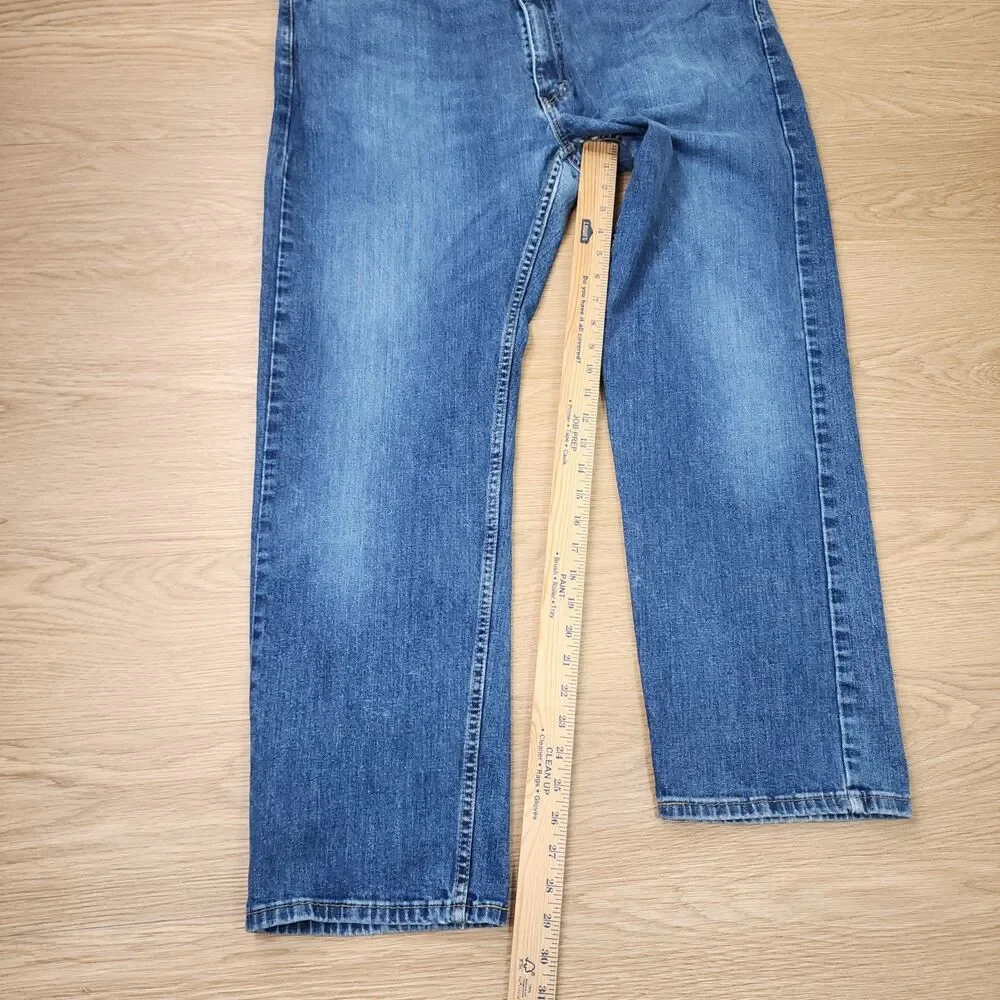 Levi's 505 Jeans Mens 40x30 Regular Fit Straight Blue Rugged Denim Cowboy Pants
